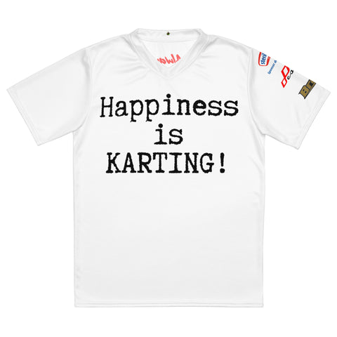 HAPPINESS IS KARTING! Recycled unisex sports jersey